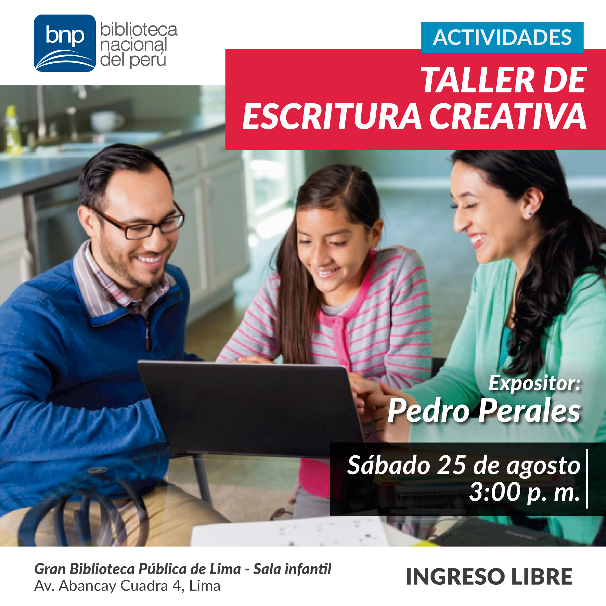 BNP ORGANIZA TALLER DE ESCRITURA CREATIVA | Biblioteca Nacional del Perú |  BNP